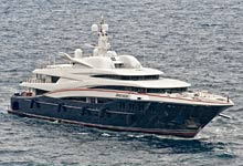 ANASTASIA Luxury Superyacht arrive at Monaco. The 75,5m Motor Yacht was built with teak laid decks by Oceanco shipyard in 2008 for yacht charters